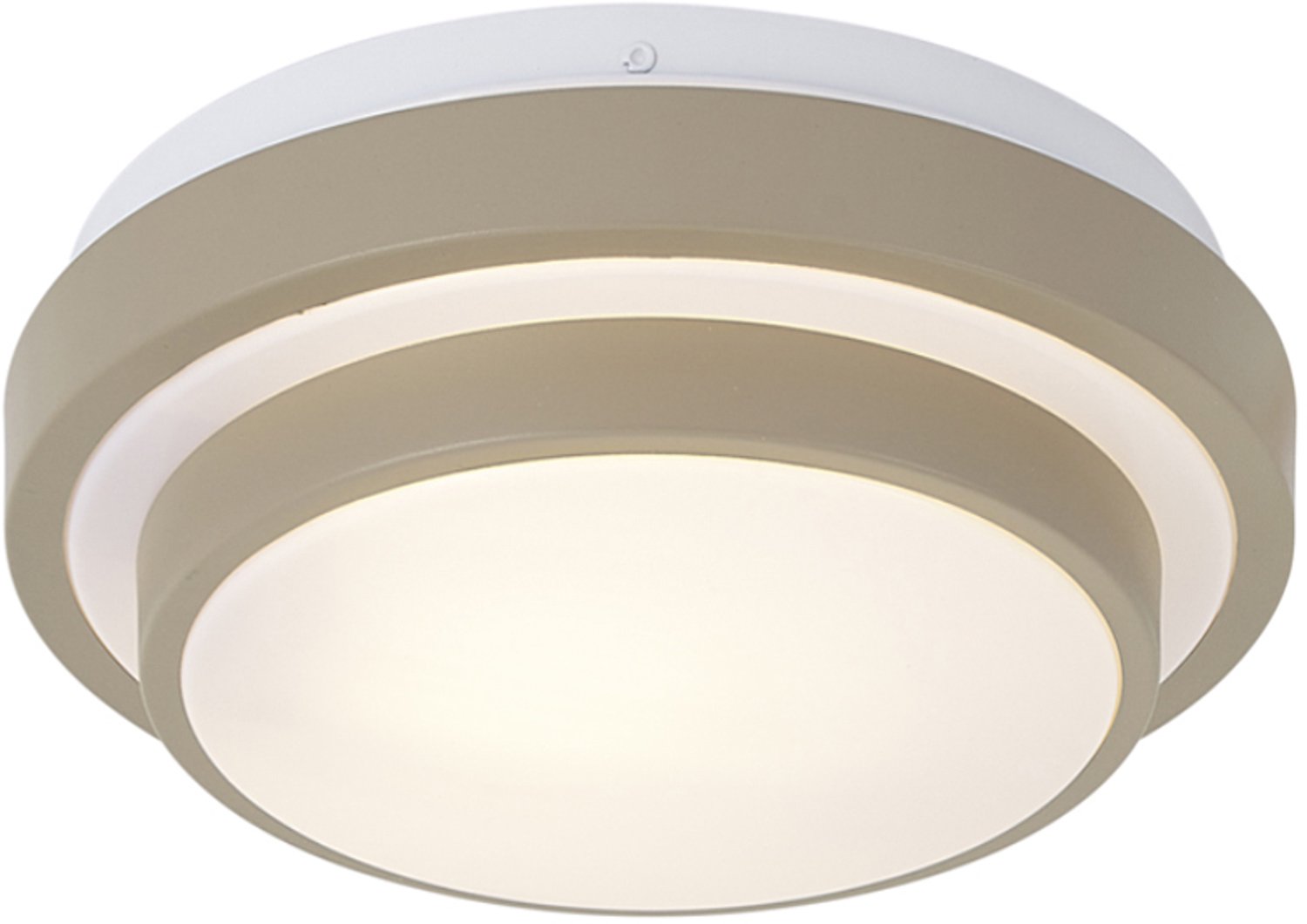 Qazqa moderne plafondlamp, plafonniere - Walden - taupe, rond, 25.5cm, ideale badkamerlamp en buitenverlichting lamp