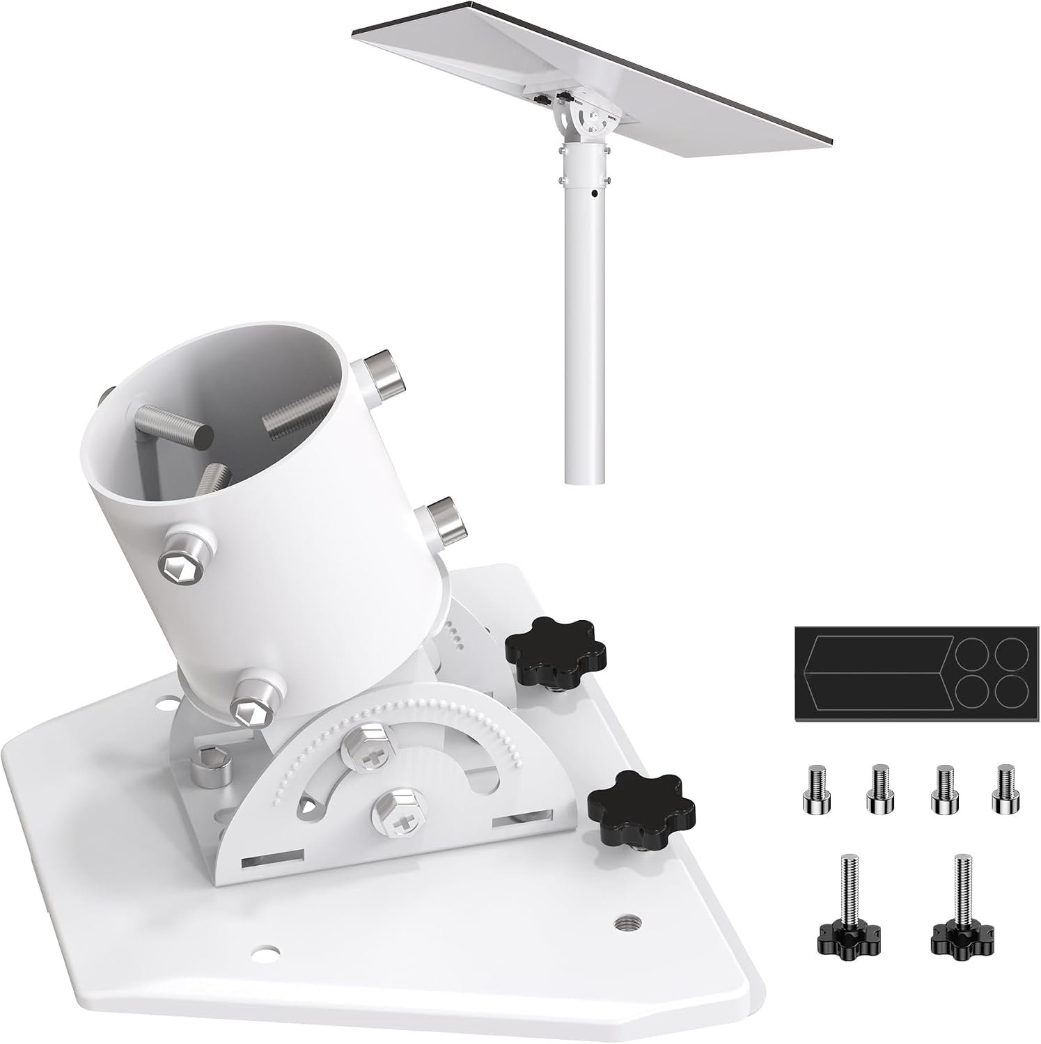 Adapter voor Starlink Gen 3 buis, wit, masthouder 2,5-5,2 cm, compatibel met standaard 4/4X/Enterprise, aluminium plaat en stang van gelakt ijzer