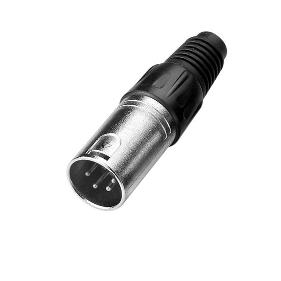 4-pol. XLR-stekker - Zwart metalen behuizing-zilver contacten 5 stuks — afbeelding 2