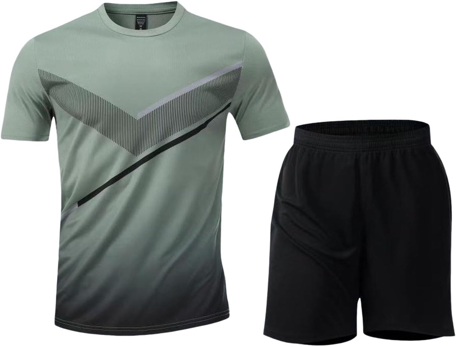 Générique Sportpak voor heren, sneldrogend, korte mouwen, ademend, hardloopkleding, fitness- en trainingskleding