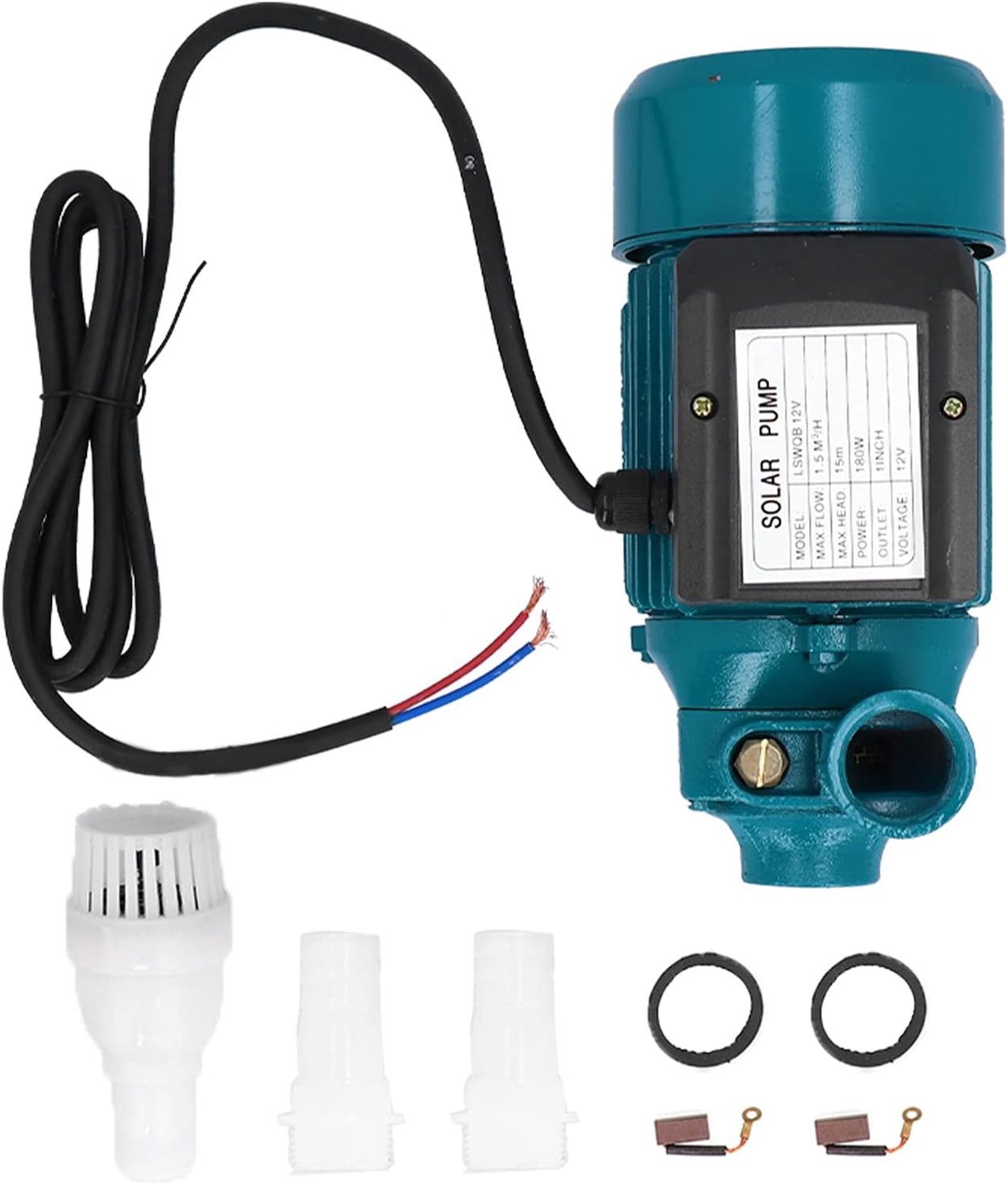 Waterpomp 12V 180W Unipolaire Waaier Motor Horizontale Enkele Zuig Irrigatie Elektrische Waterpomp Utility Pomp