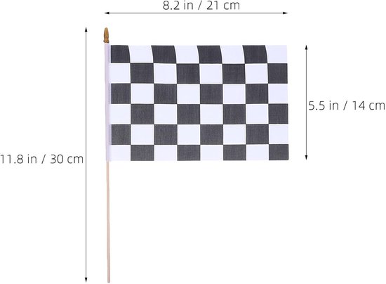 16 Stuks Kleine Geblokte Vlaggetjes: Racevlaggen Met Stokje - 21 X 14 Cm - Mini-racebaan Decoratie - Raceauto Feestartikelen Voor Verjaardagsfeestdecoraties — afbeelding 5