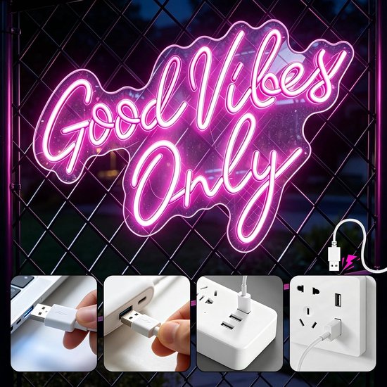 Good Vibes Only neonbord — afbeelding 2