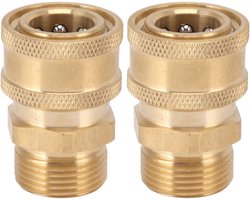 M22 Zuiver Koper Hogedrukreiniger Fitting Adapter voor Snelle Verbinding Lichtgewicht voor Pistolen Slangen Pompen 2 Stuks (Binnengat 15 mm/0,59 inch)