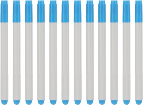 12 Stuks Wateroplosbare Stift voor Stof, Uitwisbare (blauwe in — afbeelding 5