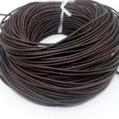 WiseGoods DIY Leren Koord 2 Meter - Retro Leder Touw voor Sieraden Maken - Ketting Armband Knutselen - Hobby Accessoire Bruin Rond 1,5mm