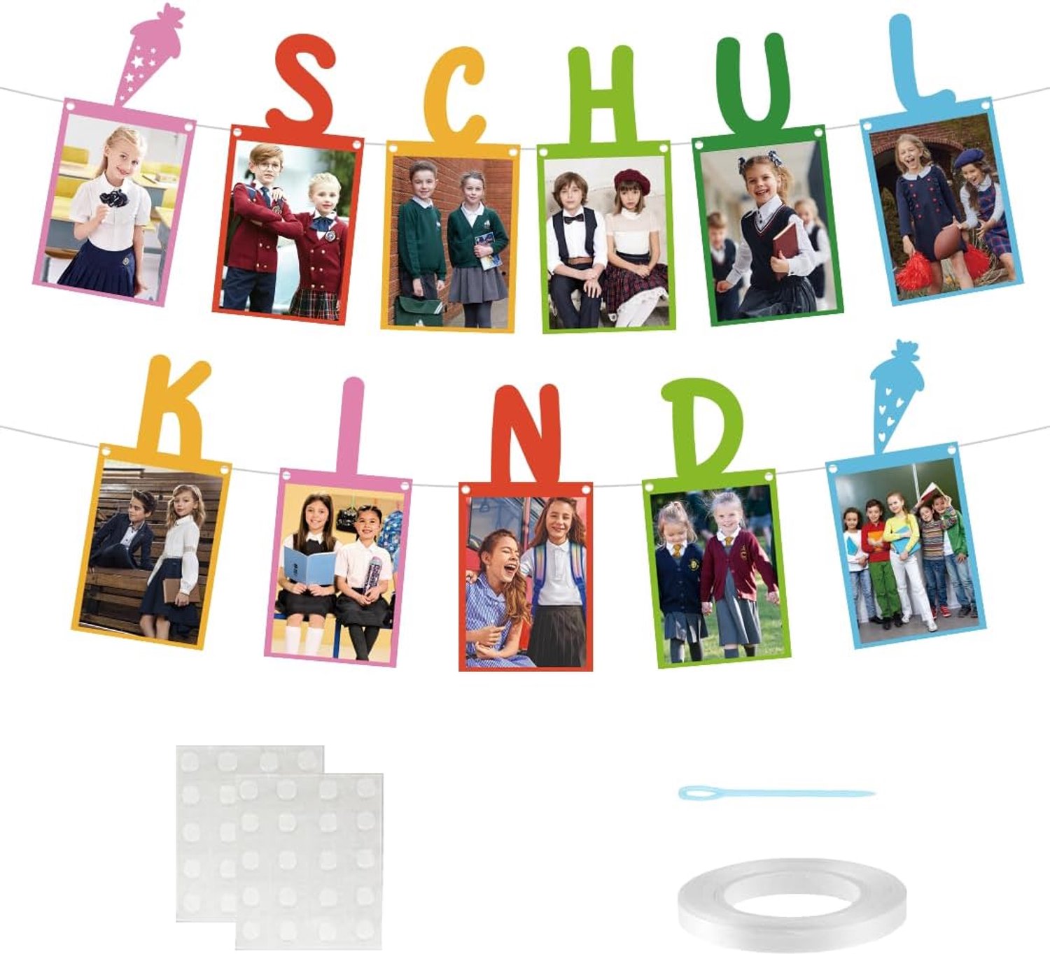 HUKUMA Decoratie voor eerste schooldag, slinger voor het eerste schoolfeest, decoratie voor de eerste schooldag, hangende decoratie voor de eerste sch