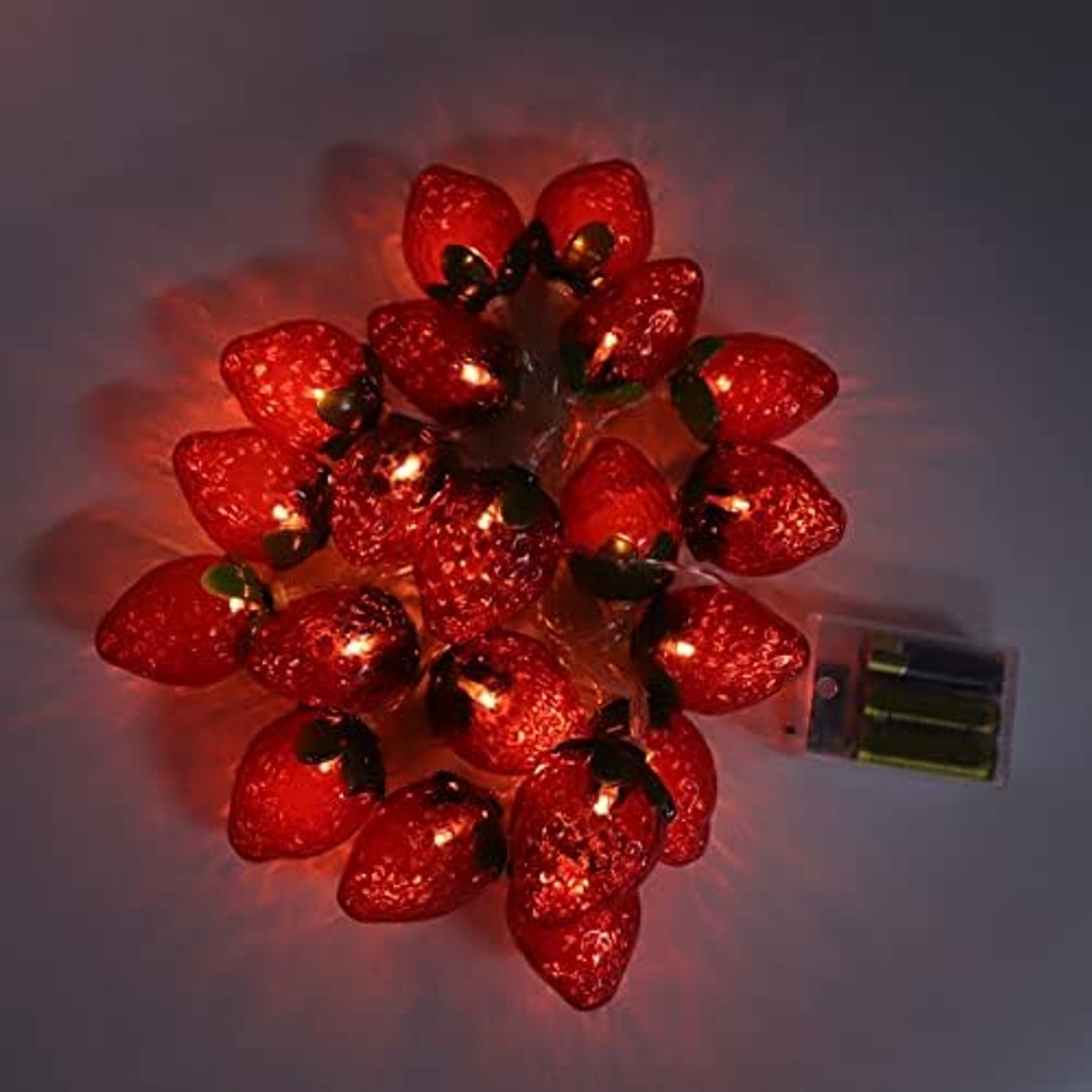 9.8ft 20LEDs Fruit Lichtslingers Batterijaangedreven Aardbei Lamp Lichtslingers voor Thema Feestdecoratie