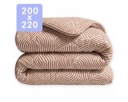 HappyBed Dekbed zonder overtrek 200x220 - Wasbaar Dekbed - Bedrukt dekbed zonder hoes - Hoesloos Dekbed - Tweepersoonsdekbed - Sea of Lines