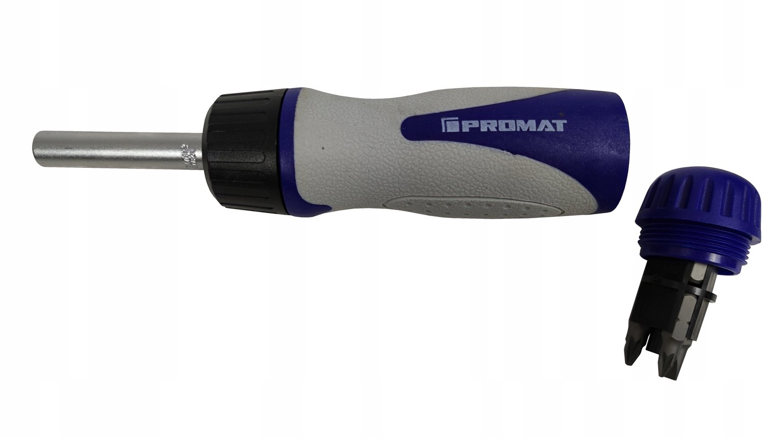 Schroevendraaier met Ratel en Bitmagazijn 1/4" - Promat