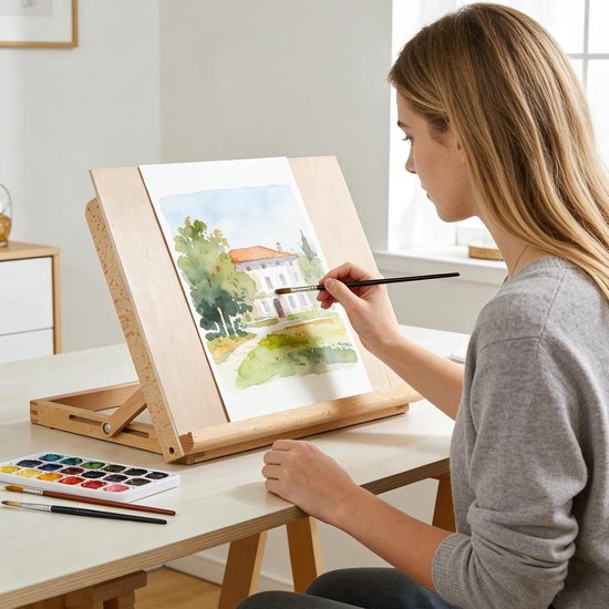 Ezel Voor Het Schilderen Op Tafel - Opvouwbare Tekenmateriaal | Huishoudelijke Tafelezel,Voor Kinderen Jongeren Beginners Kunstenaars Leraren Studentenkamer Klaslokaal Studio Kunstcentrum — afbeelding 5