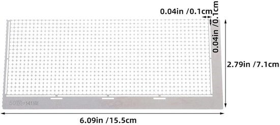 2 Stuks Rvs Rhinestone Ruler Precisie Mesh Liniaal voor DIY Diamantschilderij Borduurkunst Roestvrij Stalen Positioneringstool voor Nauwkeurige Steentjesplaatsing — afbeelding 4