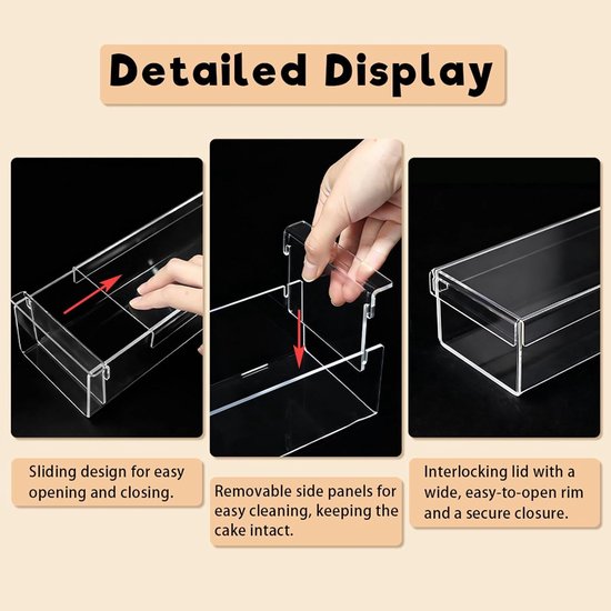 Food Grade Acryl Cake Box, Herbruikbare Mousse Mold & Pastry Case — afbeelding 5
