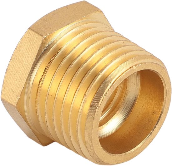 10 stuks messing verloop zeskantbus, 1/2 NPT mannelijk naar 1/4 NPT binnendraad, reducerende pijpfittingadapter met schroefdraad, 1200 PSI, ideaal voor loodgieterswerk, — afbeelding 5
