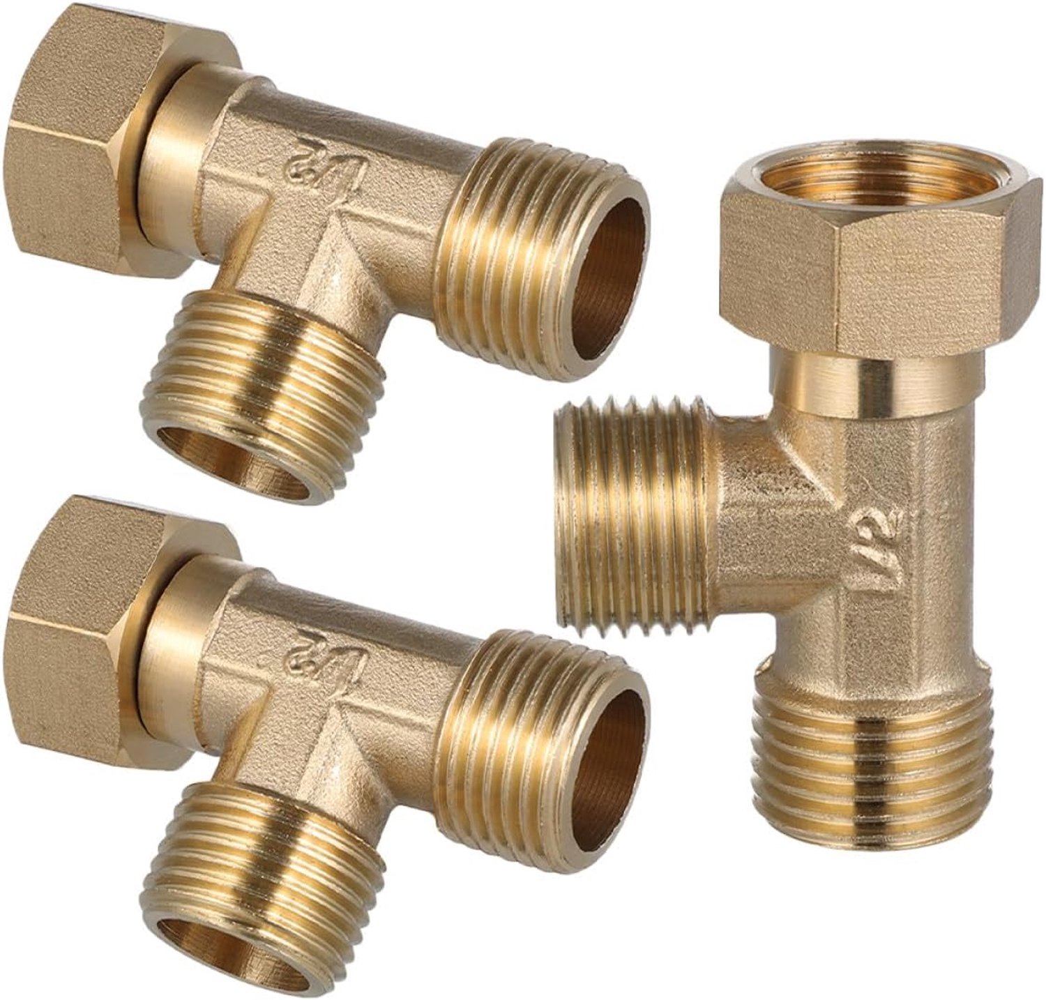 3 Koperen T- Waterleiding T- Waterleidingverbinding Gesmeed Koperen Fitting Buisadapter Drieweg Adapter Metalen Buisfitting Drieweg Adapter