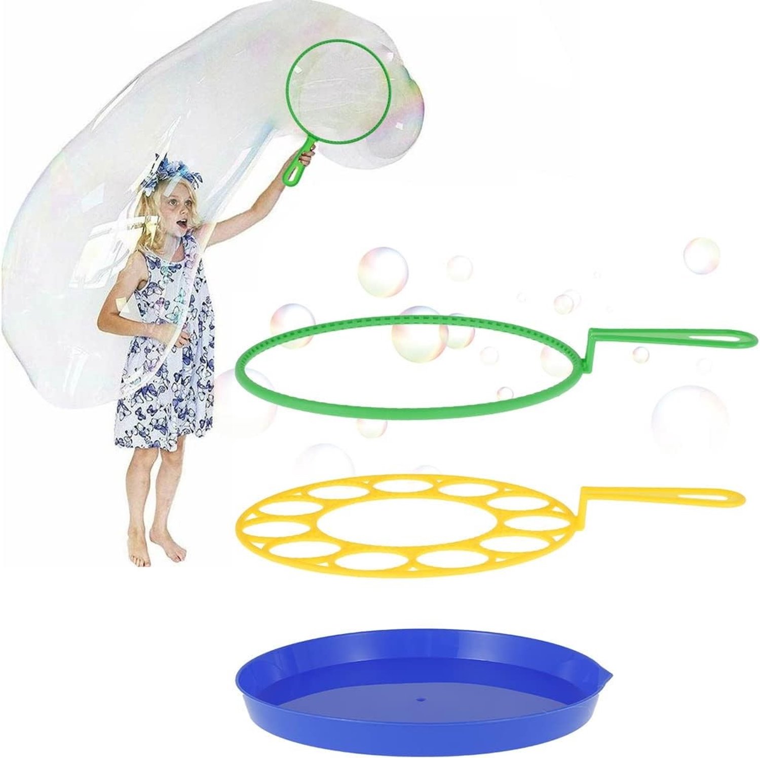 Grote Zeepbellen Set voor Kinderen, Zeepbelstok voor Binnen en Buiten, Perfect voor Zomer Activiteiten en Spelletjes