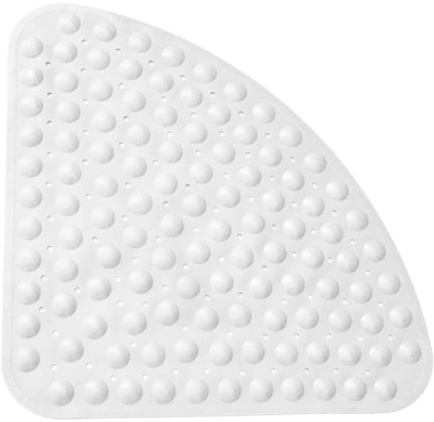 Antislip rubberen douchemat voor hoeken, kwartcirkelvormige badkamermat met zuignap, 54 x 54 cm