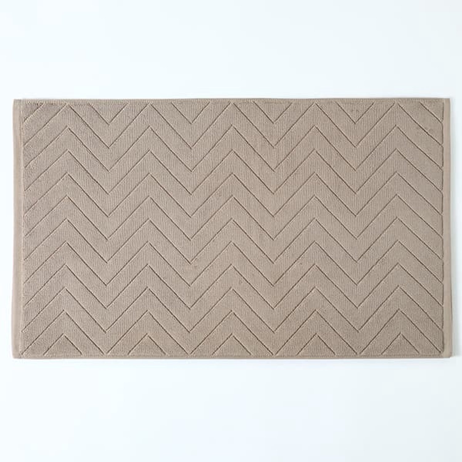 Dunne, antislip badmat - Katoenen badmat - waterabsorberend - wasbaar - 75×45 cm - voor wastafels en badkuipen - bruin