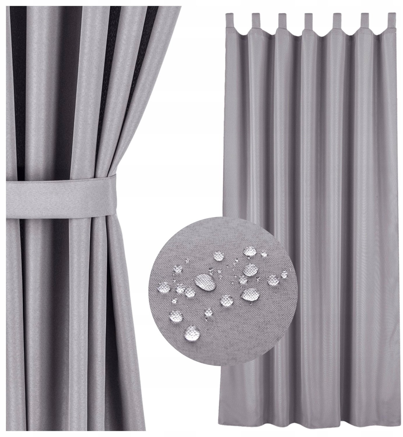 Waterdicht Gordijn 155x220cm voor Tuinhuis, Terras of Balkon - Grijs