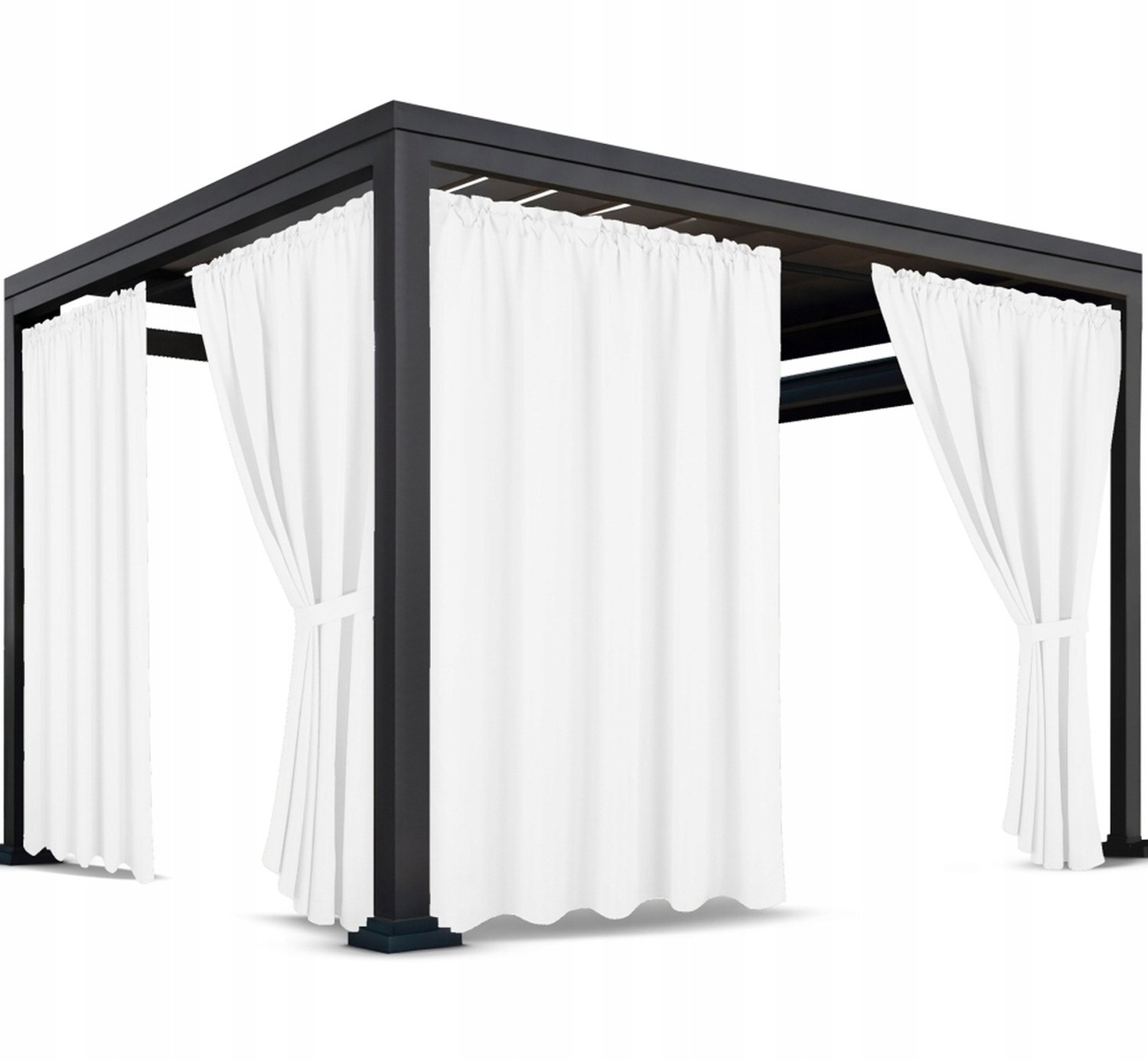 Waterdichte Terrasgordijnen 155x210 cm met Tunnel - Tuin & Buiten