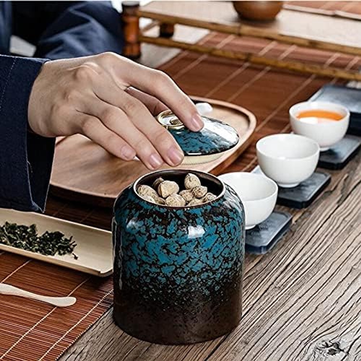 Grote theedoos keramische ambachten thee tanks kunnen canister collectie opslag container thee caddy teaapparaat accessoires Home Decor