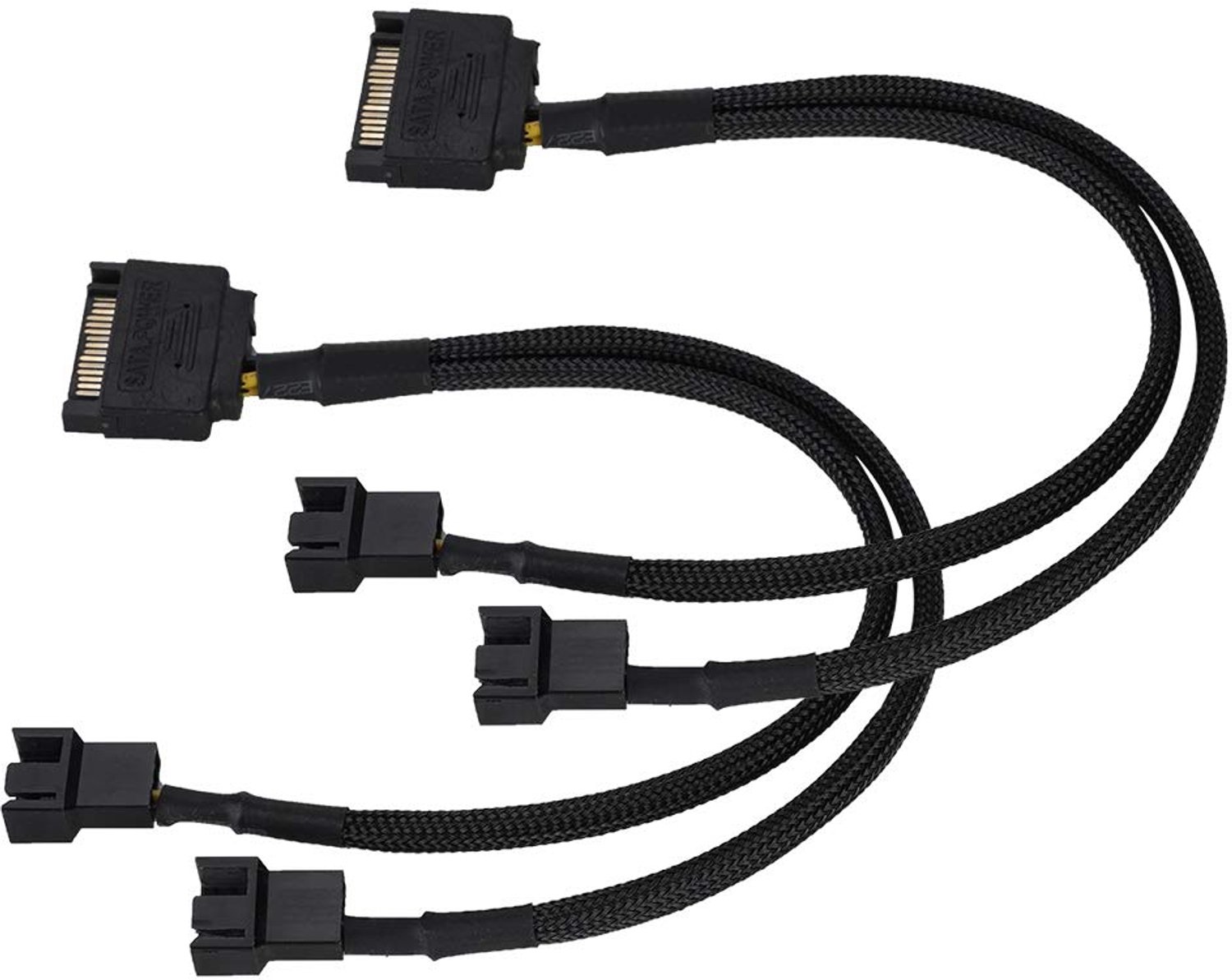 Annadue 2 Pack 15Pin Naar 2x4Pin Koelventilator Adapterkabel
