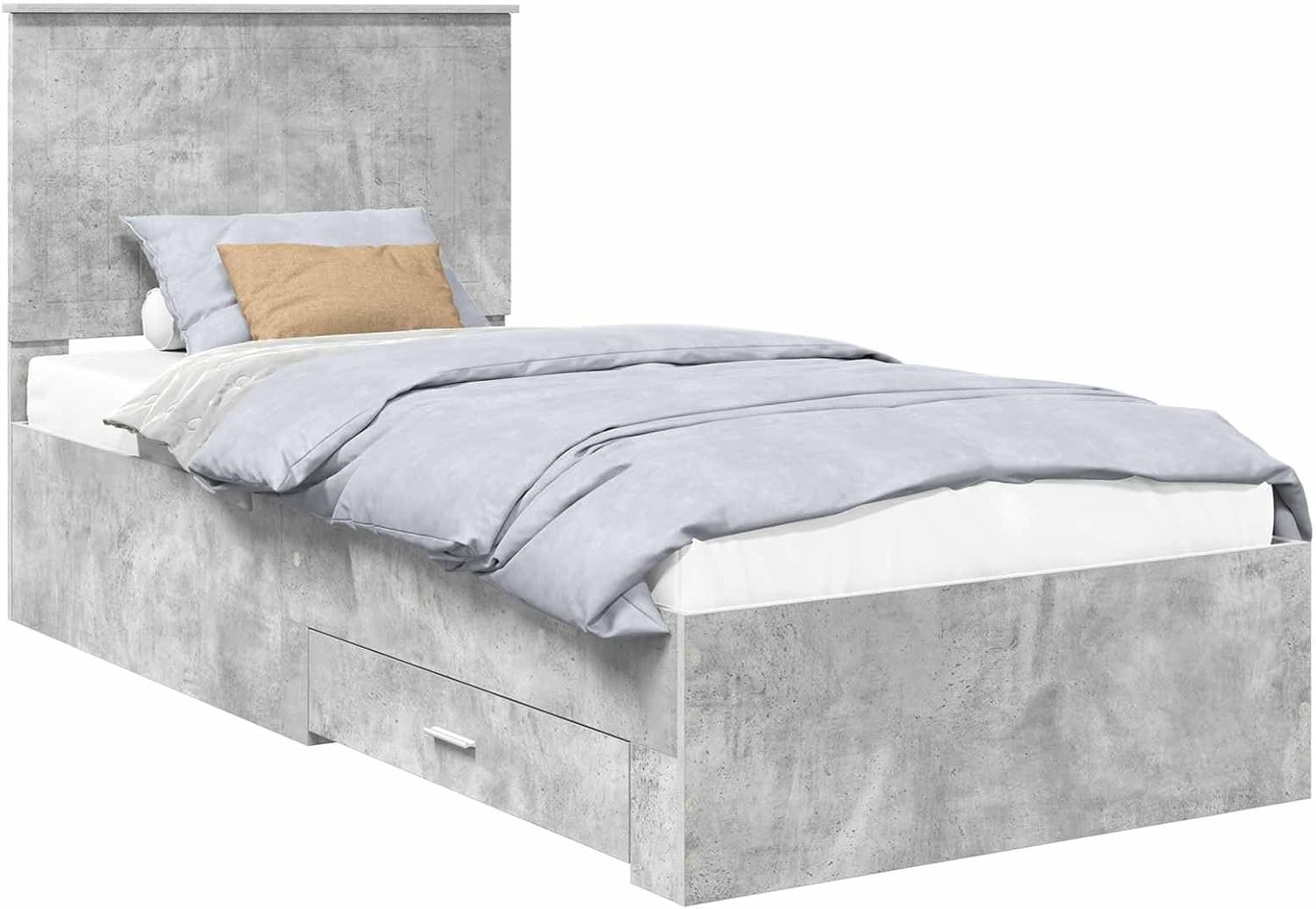 Bedframe met lade grijs beton 90 x 200 cm