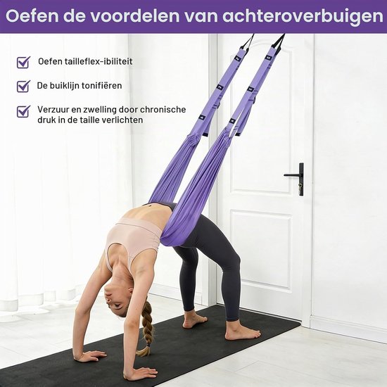 Verstelbare Aerial Yoga Strap en Stretch Band voor Deur en Benen - Ideaal voor Pilates, Splits en Gymnastiek — afbeelding 3
