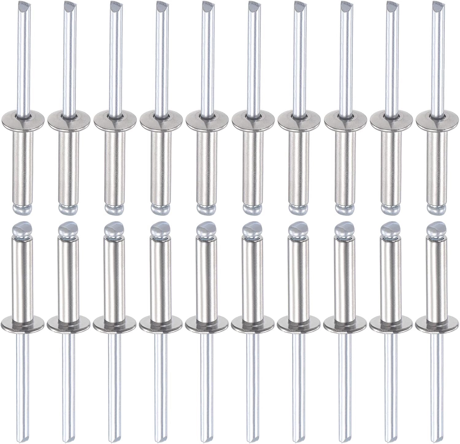 Blindrivetten 5mm x 20mm - 304 roestvrij staal - open einde - ideaal voor machine verbinding - ShopVlot