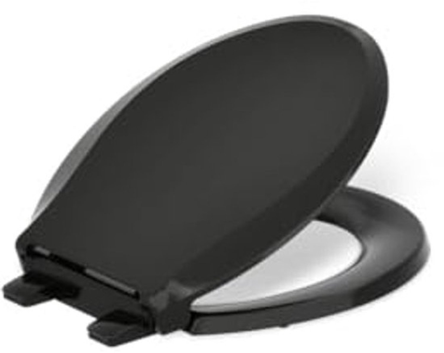 Ronde toiletbril met Grip-Tight-bumpers en langzaam sluitend deksel - Zwart