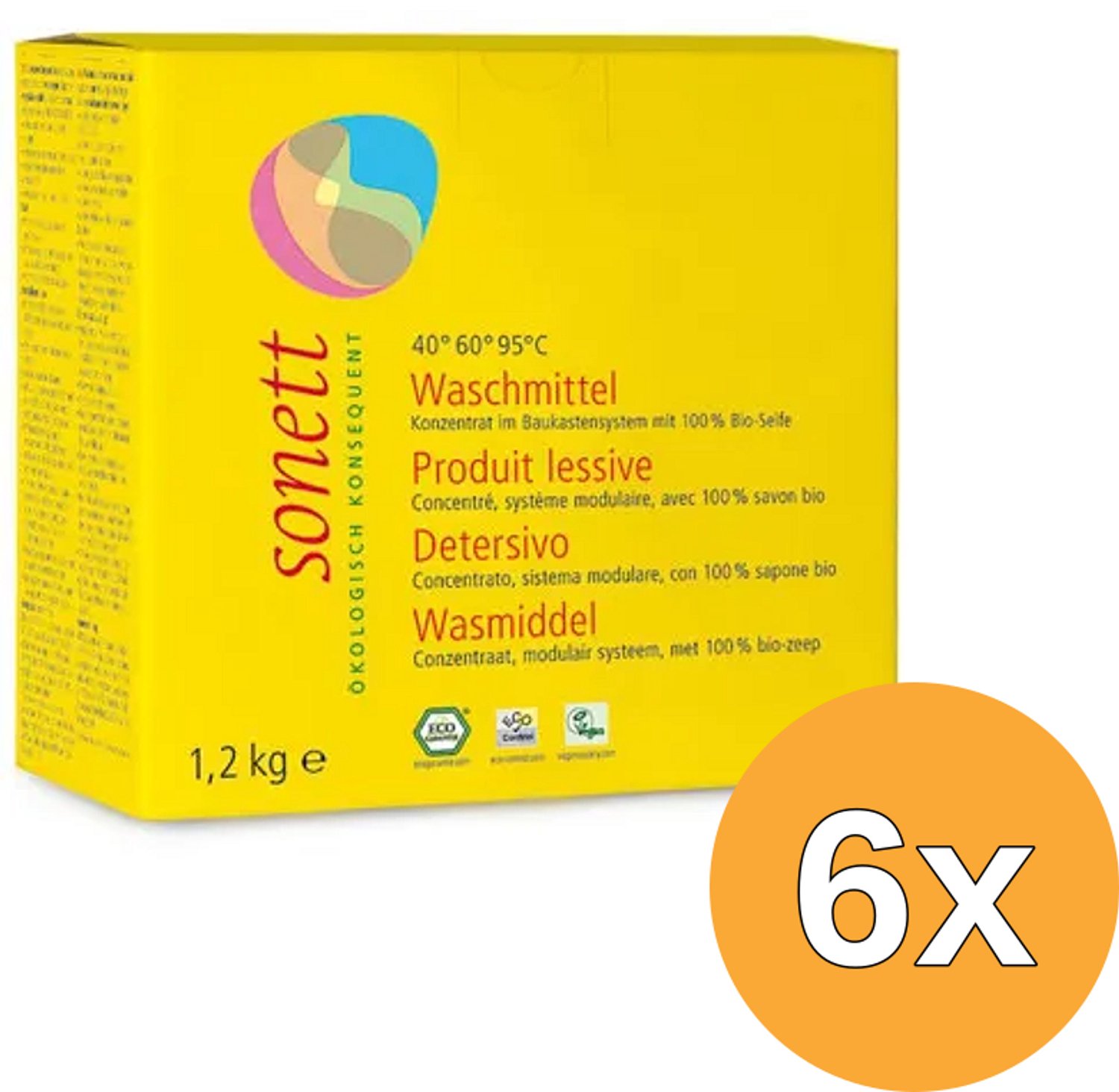 6x Sonett Wasmiddel Compact (1200 gr)