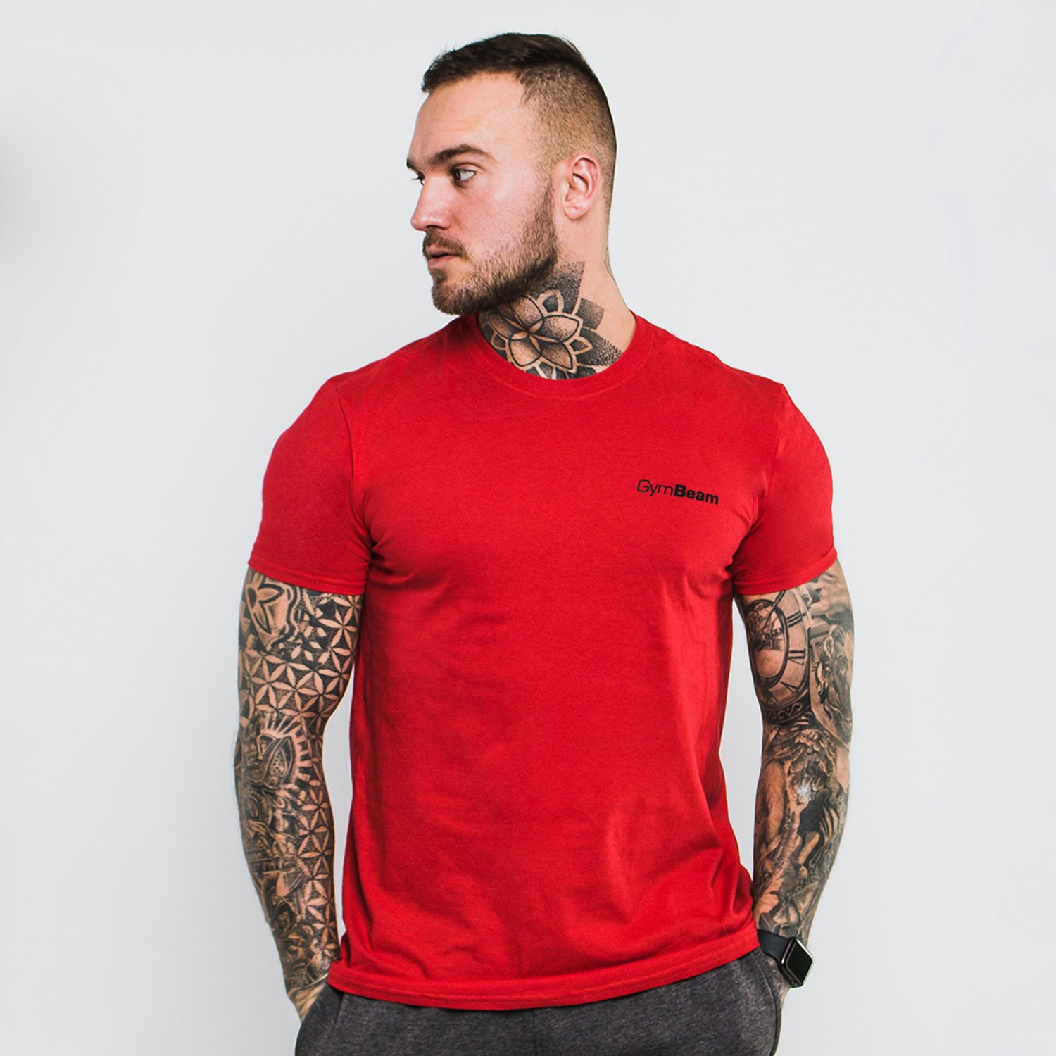 GymBeam Heren Basis T-shirt Kersenrood M