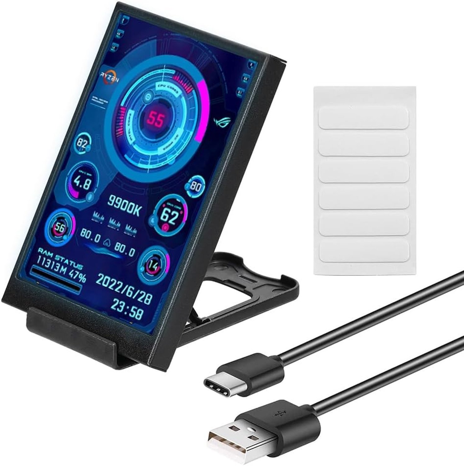 Mini 3.5 inch IPS USB Scherm voor PC Temperatuurweergave en Gegevensmonitoring van CPU en RAM Sensor Panel