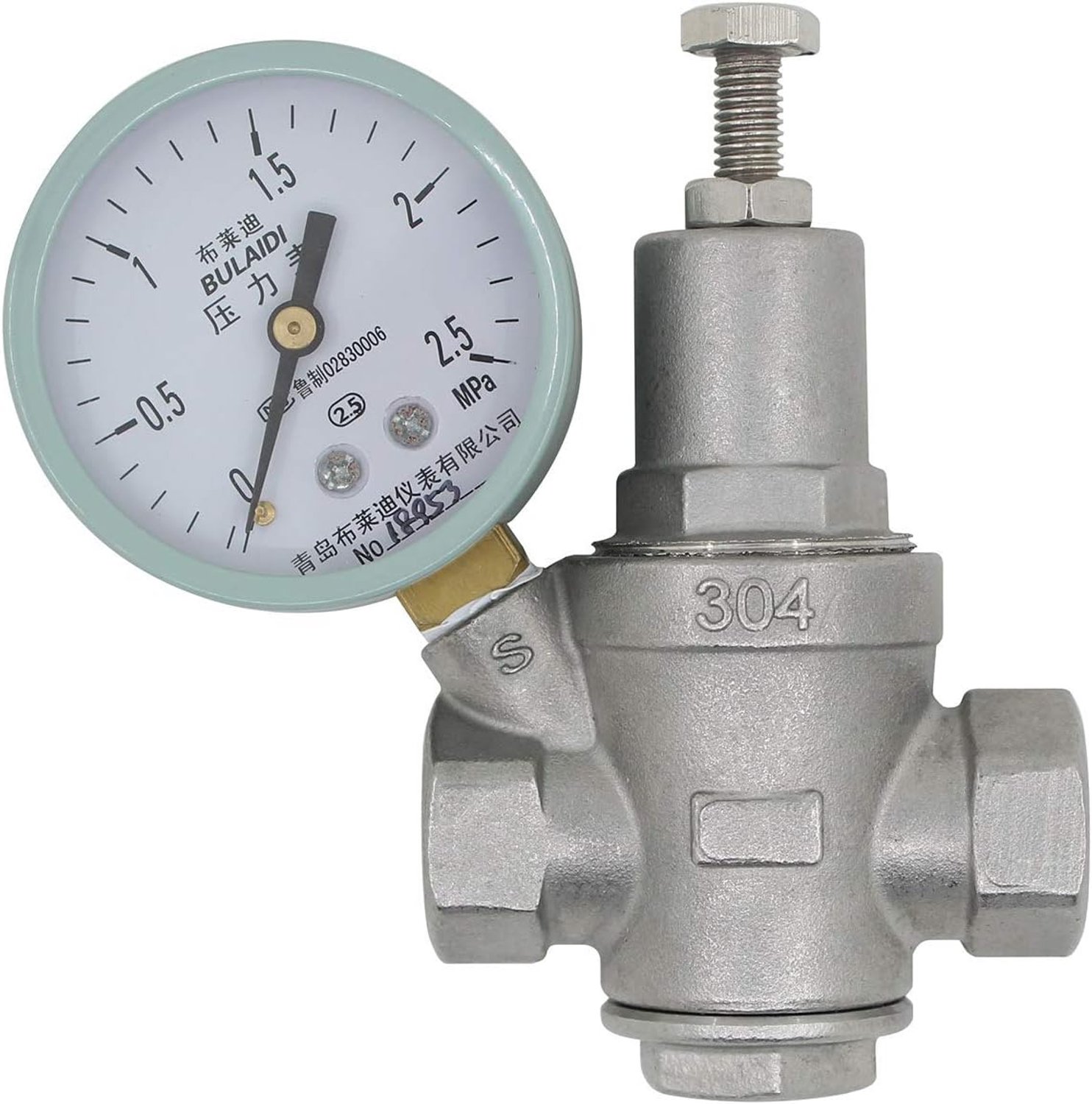Waterdrukregelaar 1 inch - RVS - Instelbare druk 1,5 tot 10 bar - Betrouwbare drukbeheersing - ShopVlot