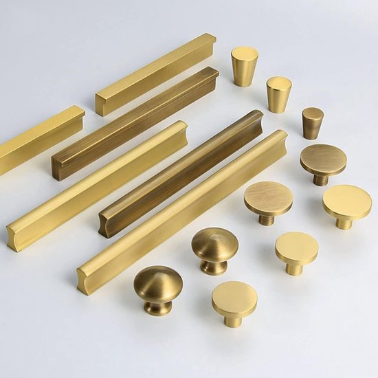 Vintage Kastgrepen Massief Messing Handvat voor Moderne Meubeldeur Ladegrepen 32mm-850mm Keukengrepen voor Kasten 2 Pack Knoppen voor Dressoirladen voor Garderobe Slaapkamer (512mm/20.2in, Bruin) (Gou — afbeelding 3