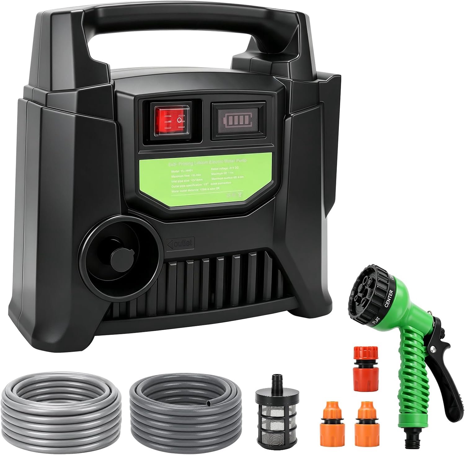 Draadloze waterpomp, compatibel met Makita 18 V accu (zonder accu), 200 W