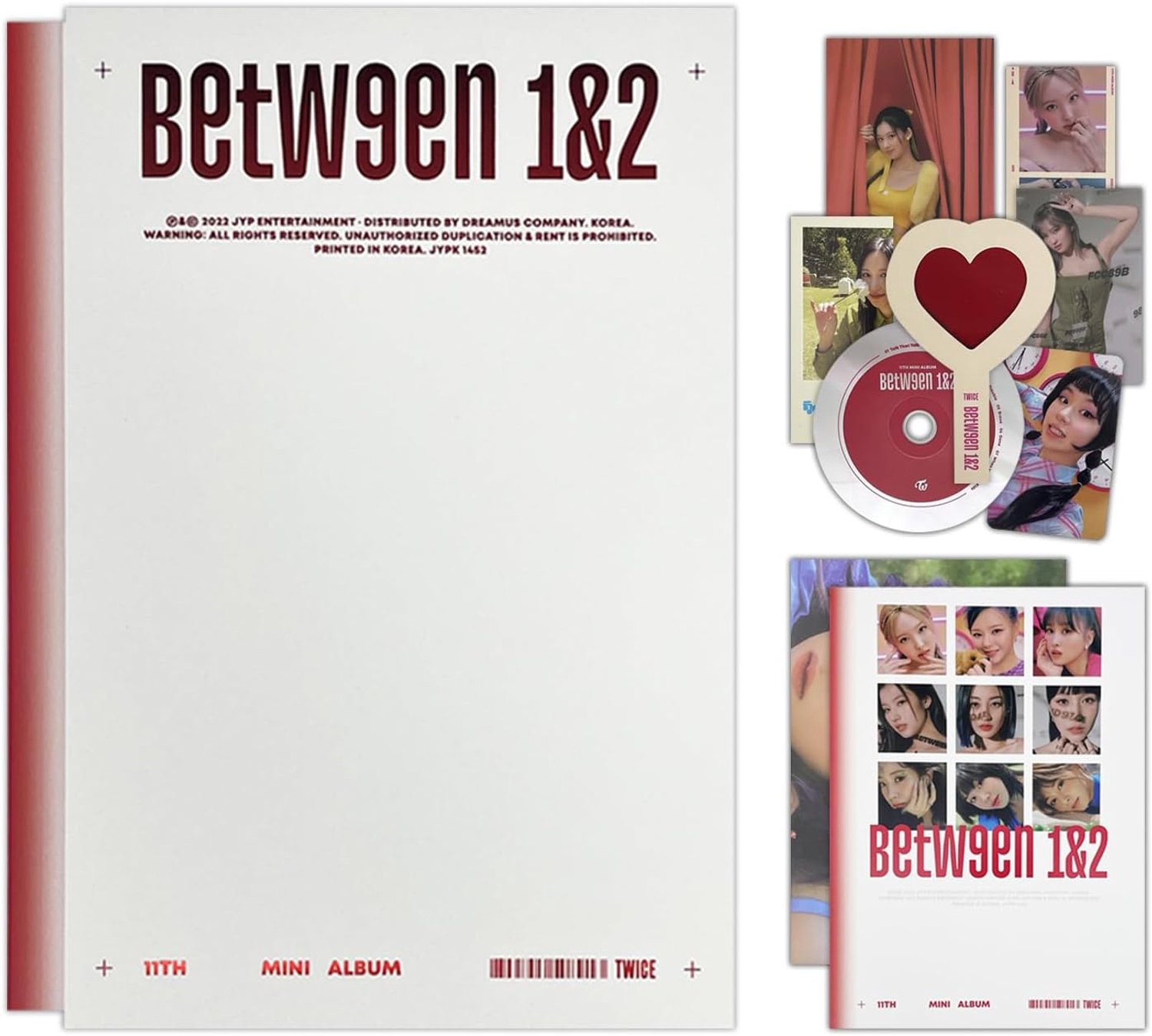 BETWEEN 1&2 The 11th Mini Album (Complete Ver.) CD-R + Photobook + Film Photo Sticker + Crosscode Postcard + Message Photocard + Heart Glass + 5 Extra