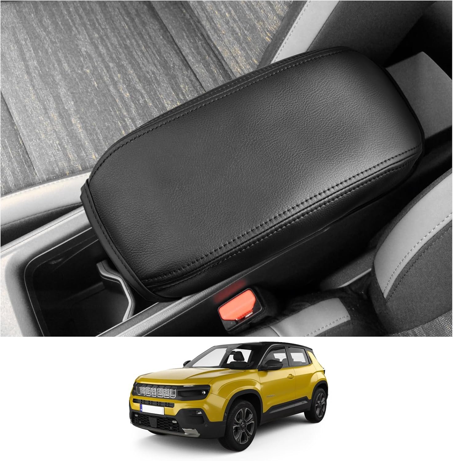 CDEFG Compatible with Alfa Romeo Junior 2024 2025 2026 Center Armrest Lid Cover Scratch Protection Center Console Faux - ShopVlot