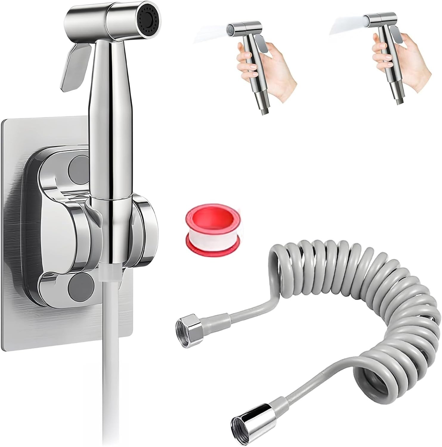 Handdouche van RVS met Wandmontage en 3 m Polyethyleen Telescopische Slang voor Badkamer en Keukengebruik