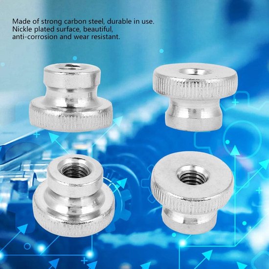 lyrlody Gebedde Duimmoeren Assortiment Kit, M3 M4 M5 M6 M8 M8 M10 Vergulde Koolstofstalen Hand met Kegel de Duimmoeren, Kurled Duim voor 3D -printer Onderdelen Gereedschapskasten Kasten, Wijd (M8 (2 — afbeelding 3