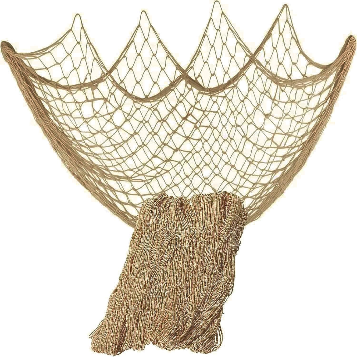 Katoen Visnet Decoratief 79 Inch Strand Thema Decor Thuis Slaapkamer Feest Muurdecoratie Visnet Decoratief, Donkerbruin