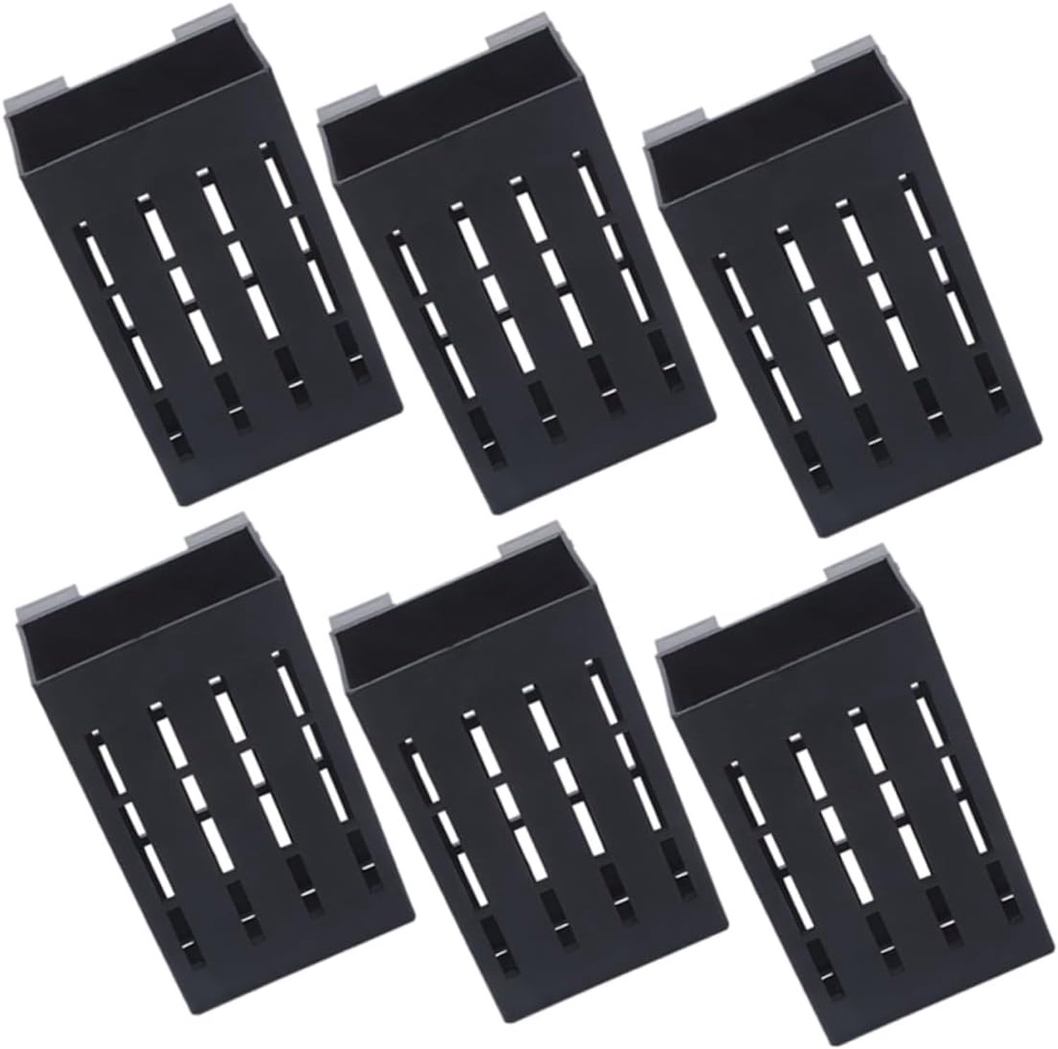 Happyyami 6 Stuks Standplaats Voor Waterplanten Hangende Waterplantenbekers Aquarium Plantenbak Houders Nep Decor Aquatisch Staat Aquarium Bloempot Aquarium Potten Plastic Zwart