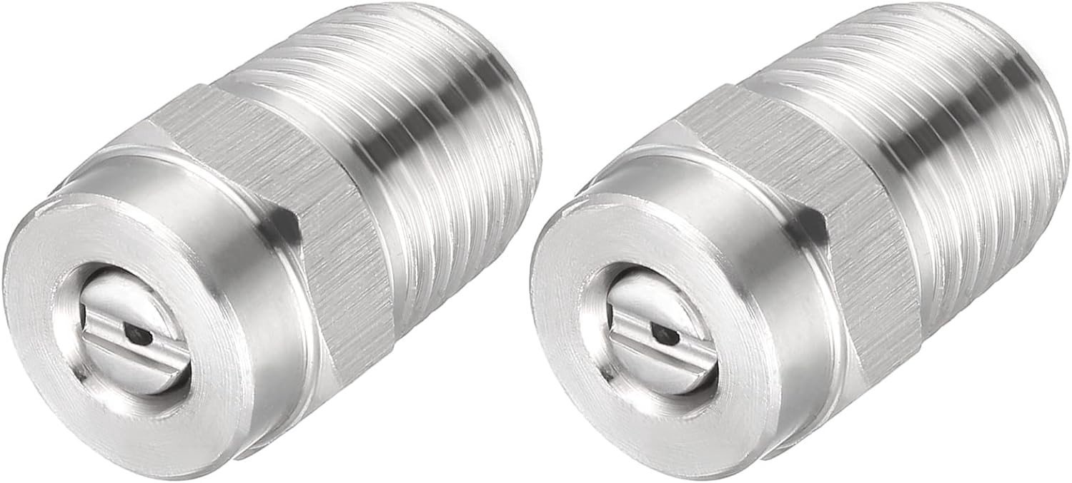 Hoge Druk Spuitmond voor Hogedrukreiniger - 1/4NPT, 1.2mm, 304 RVS, 15 Graden Plat Spuitpatroon voor Tuin en Keuken