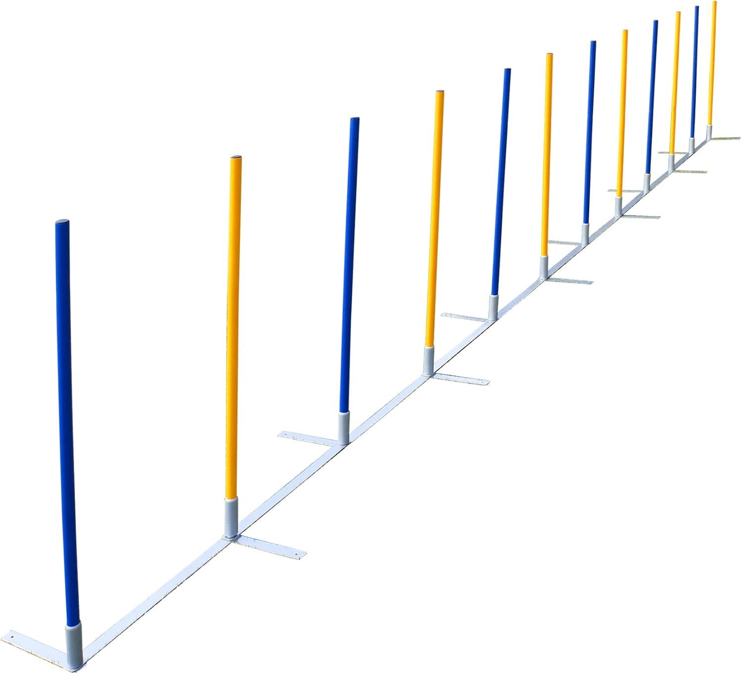 Agility-Slalom – Slalom voor toernooi en behendigheidstraining – met 12 stangen & basis van metaal – stabiele - ShopVlot