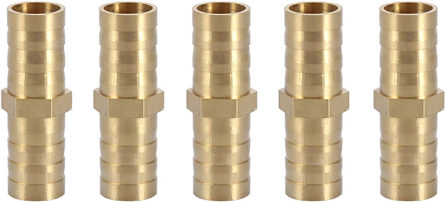 2-weg buisconnector messing 6 mm slang