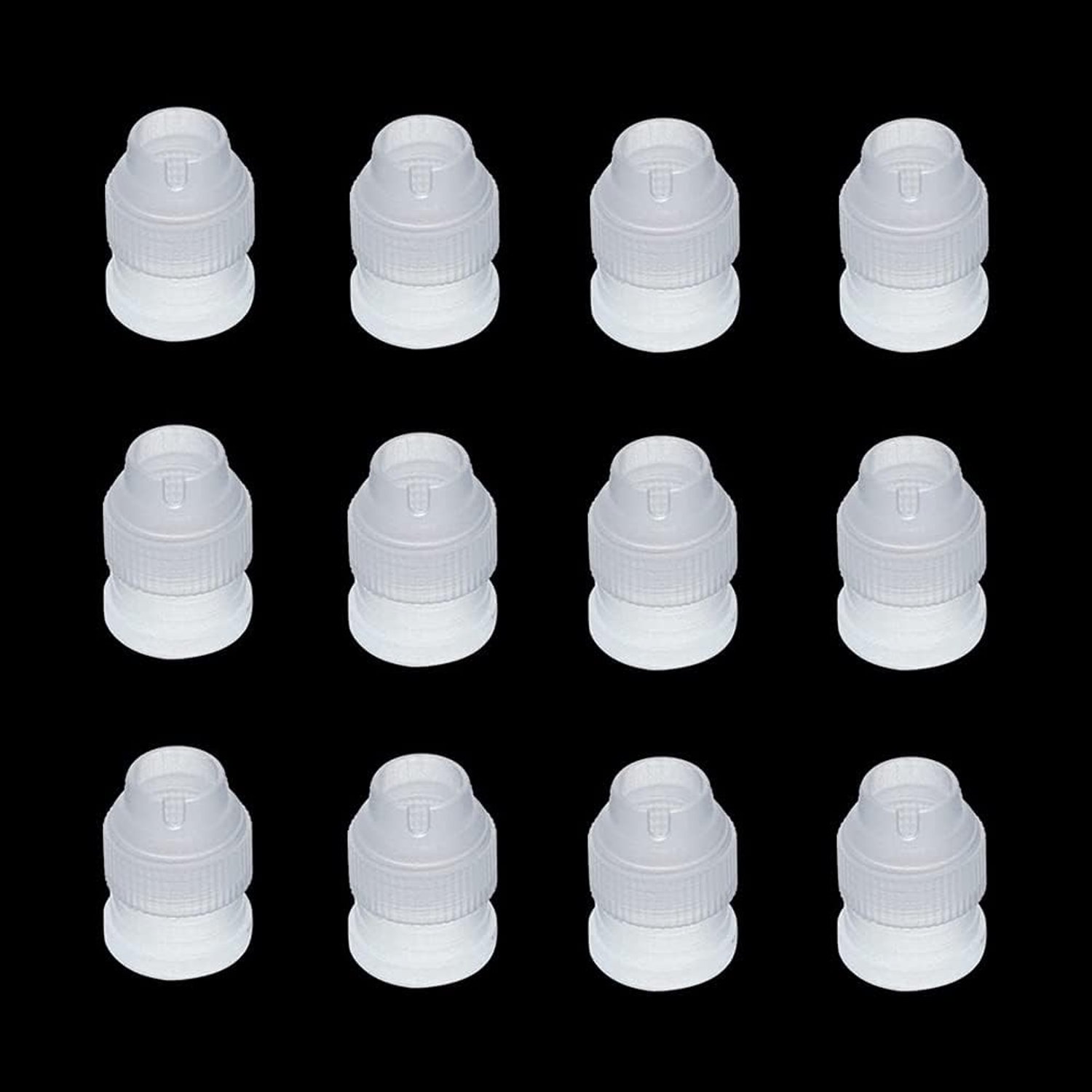 Clutch Nozzles, 12pcs Cake Decoration Adapters Tip Clutch Standard Fittings Adapter Plastic Pipe Bag Coupling Small - ShopVlot