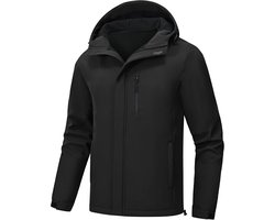 Huayuzh Softshelljas voor heren, winterjas, waterdicht, winddicht, warm fleece gevoerd, regenjas, wandelen, kamperen