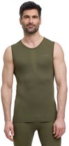 FALKE Warm Singlet sneldrogend functioneel materiaal mouwloze functioneel shirt heren groen - maat L