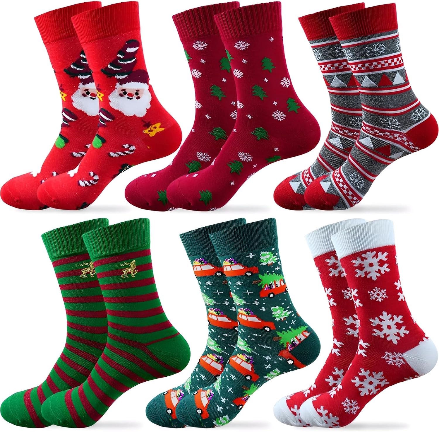 Teracimoha 6 stuks kerstsokken, kerstsokken, kerst