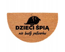 Kokos Wycieraczka Półrond Antypoślizgowa 40x70cm Beżowa Ekologiczna